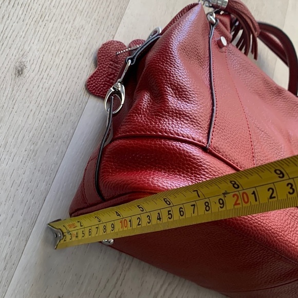 Heshe‎ red leather satchel bag - Picture 4 of 15